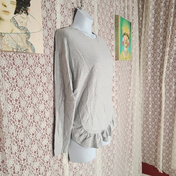 Nwt Como blu silver metallic ruffle knit thin sweater Size medium - Picture 3 of 9